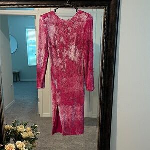 Dress the Population Natalie Pink Sequin Long Sleeve Dress